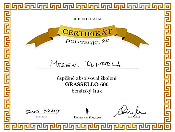Certifikát DECOR ITALIA